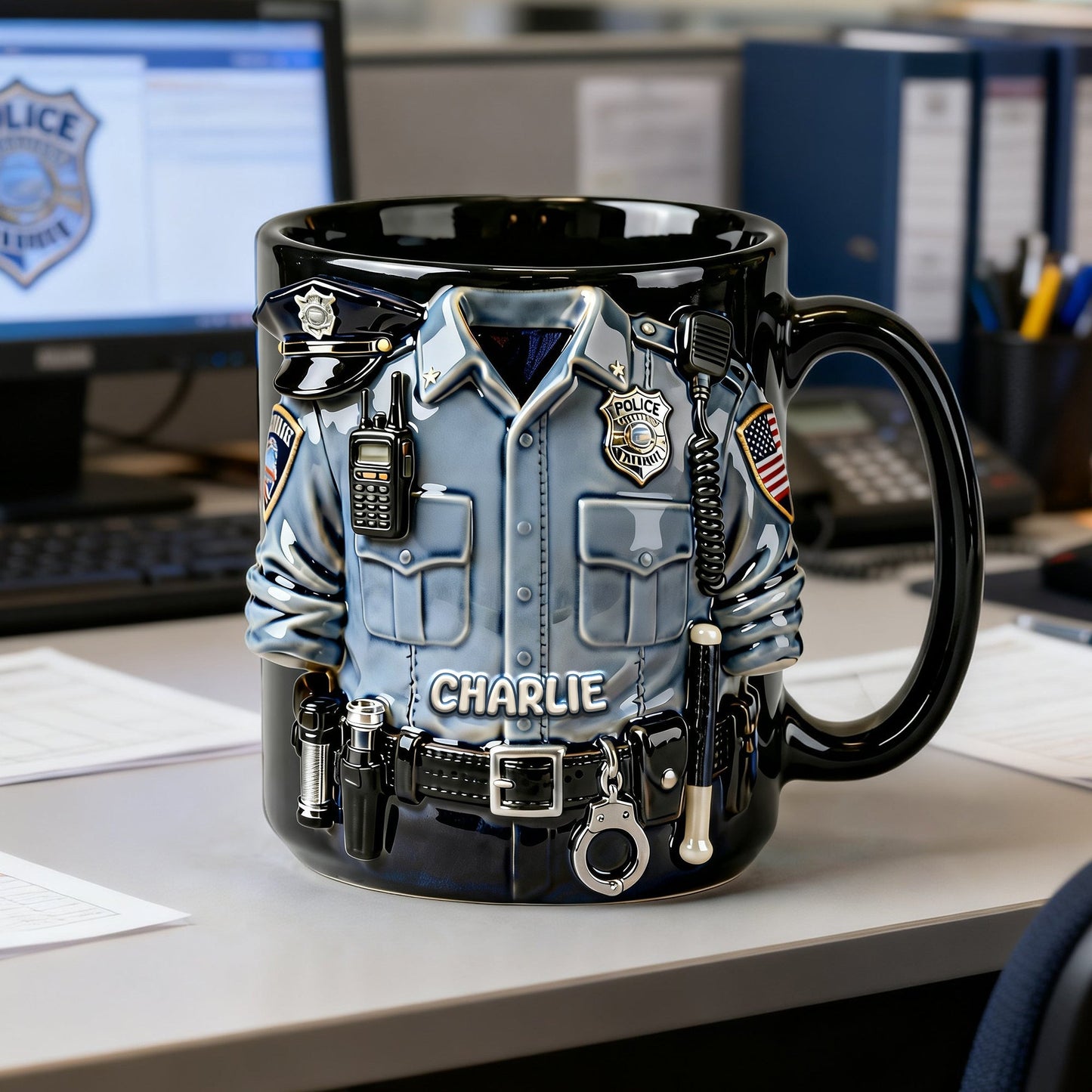 Proud Officer Coffee Mug – Personalized Gift for Police Officers 01PALU170126