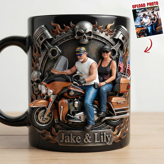 Badass Skull Motorcycle Mug - Custom Photo Gifts For Motorcycle Lovers 01hudt170126