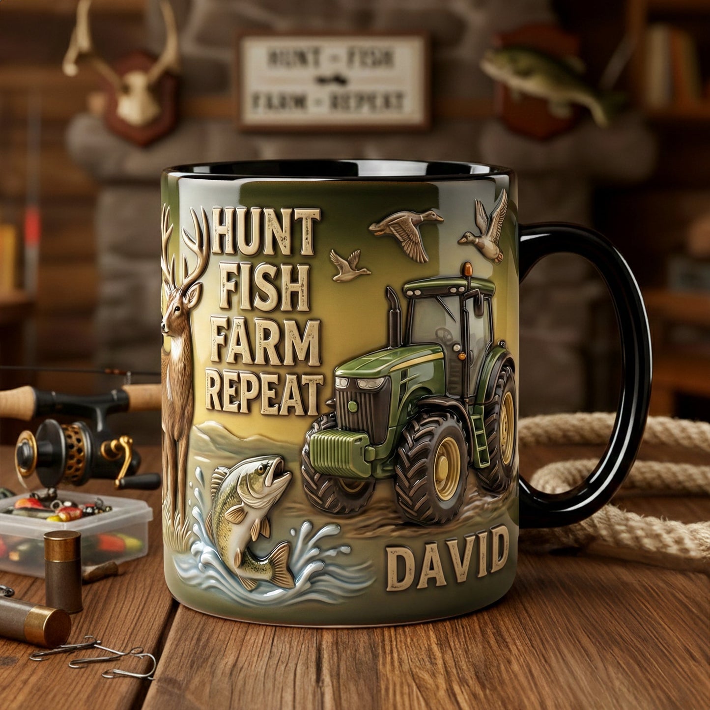 Hunt Fish Farm Accent Mug - Personalized Gifts For Farmer 05PALU260126