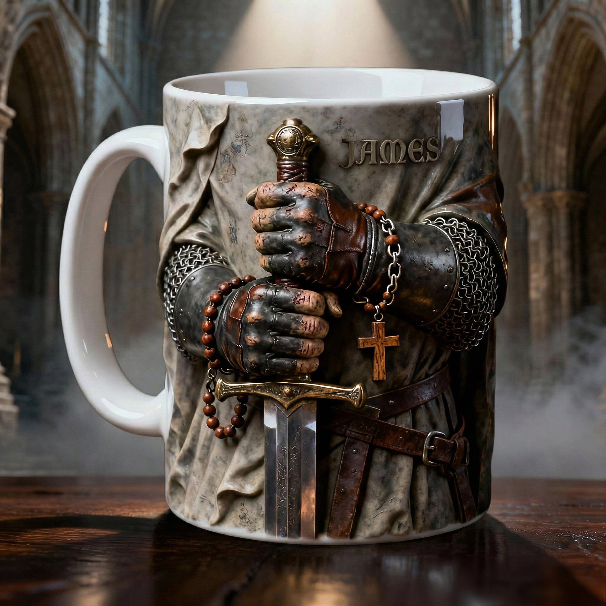 Faithful Templar Knight Coffee Mug, Personalized Gifts For Christians 05qhlu280126