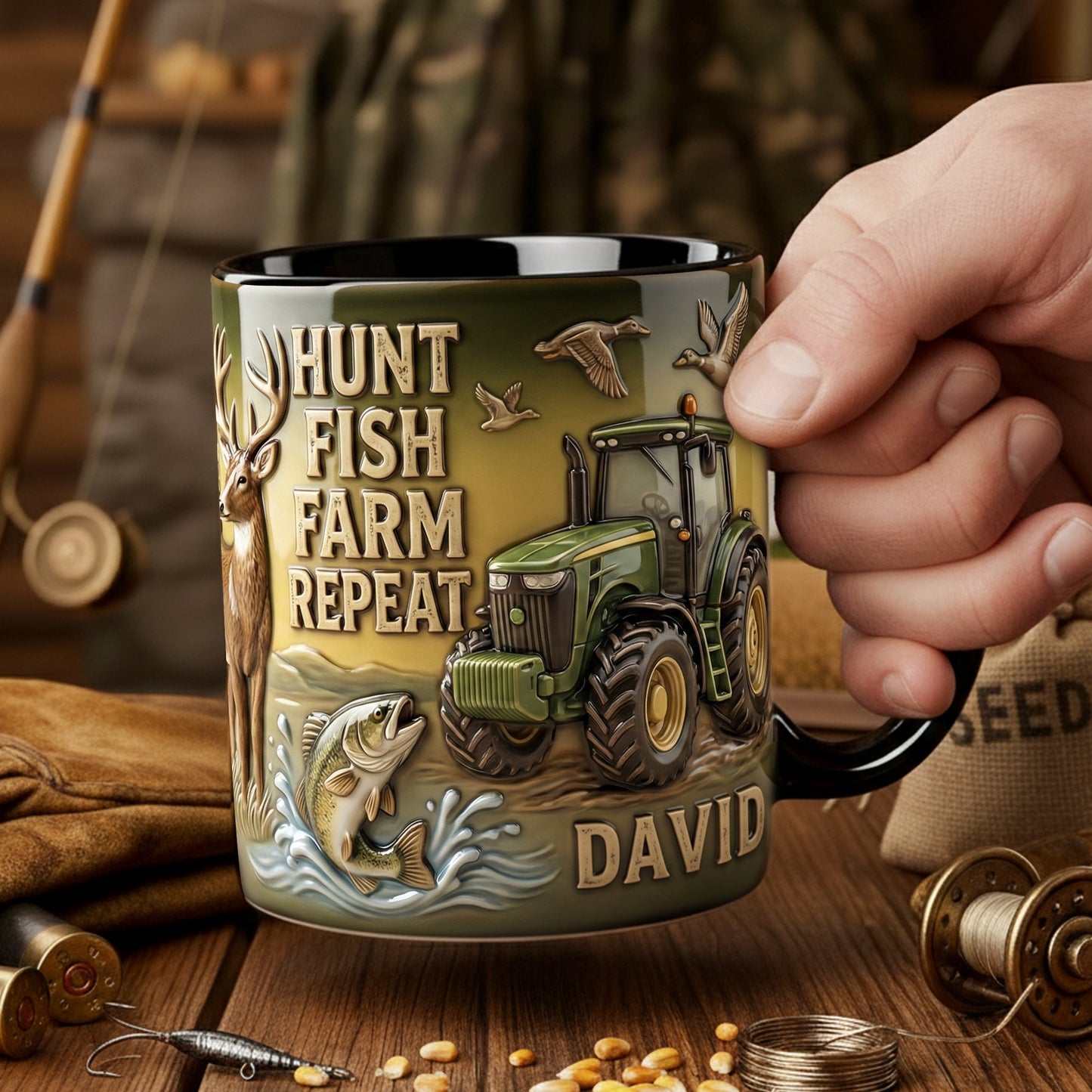 Hunt Fish Farm Accent Mug - Personalized Gifts For Farmer 05PALU260126