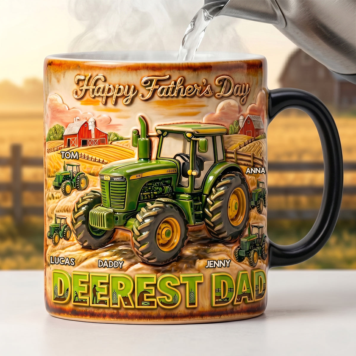 Vintage Farmer Dad Magic Mug, Personalized Gifts For Farming Dad 04qhdt160426