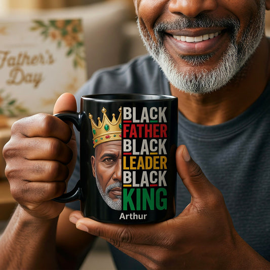 Black Father Black King Coffee Mug - Personalized Gifts For Dads 03HUQN050526