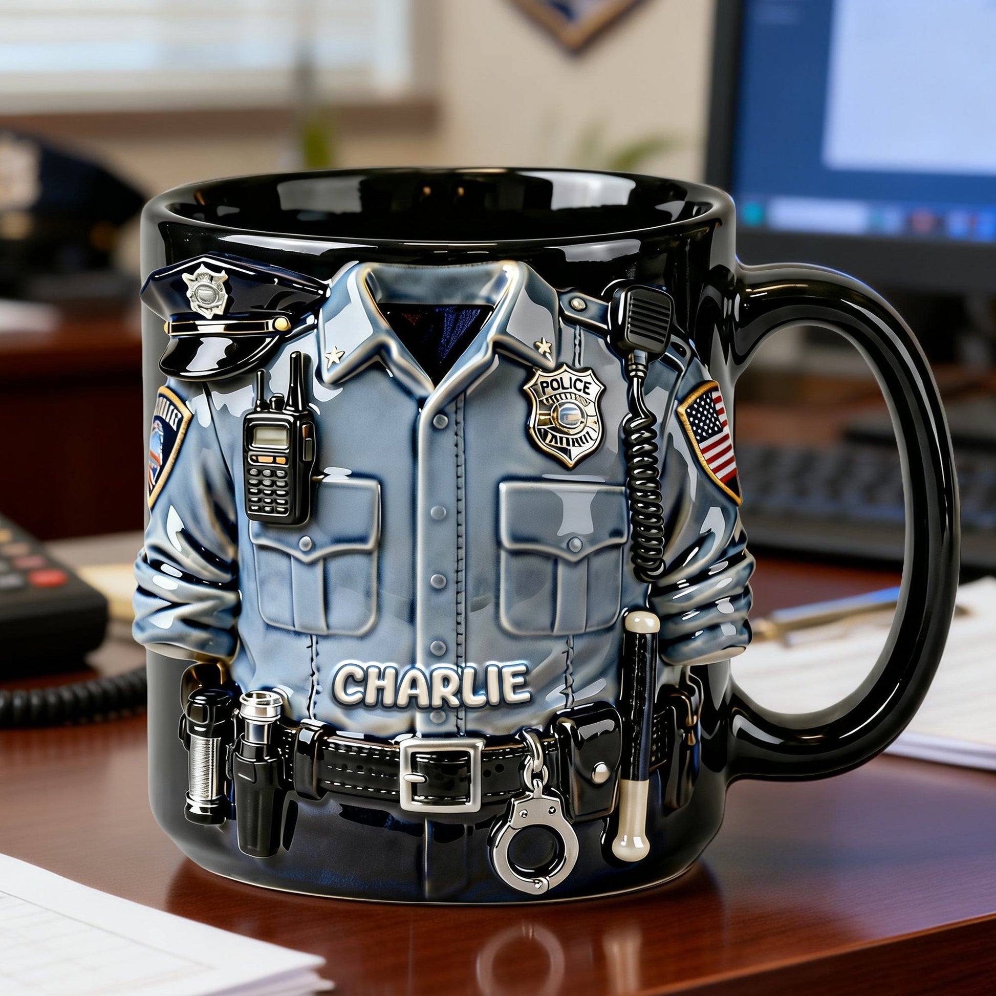 Proud Officer Coffee Mug – Personalized Gift for Police Officers 01PALU170126