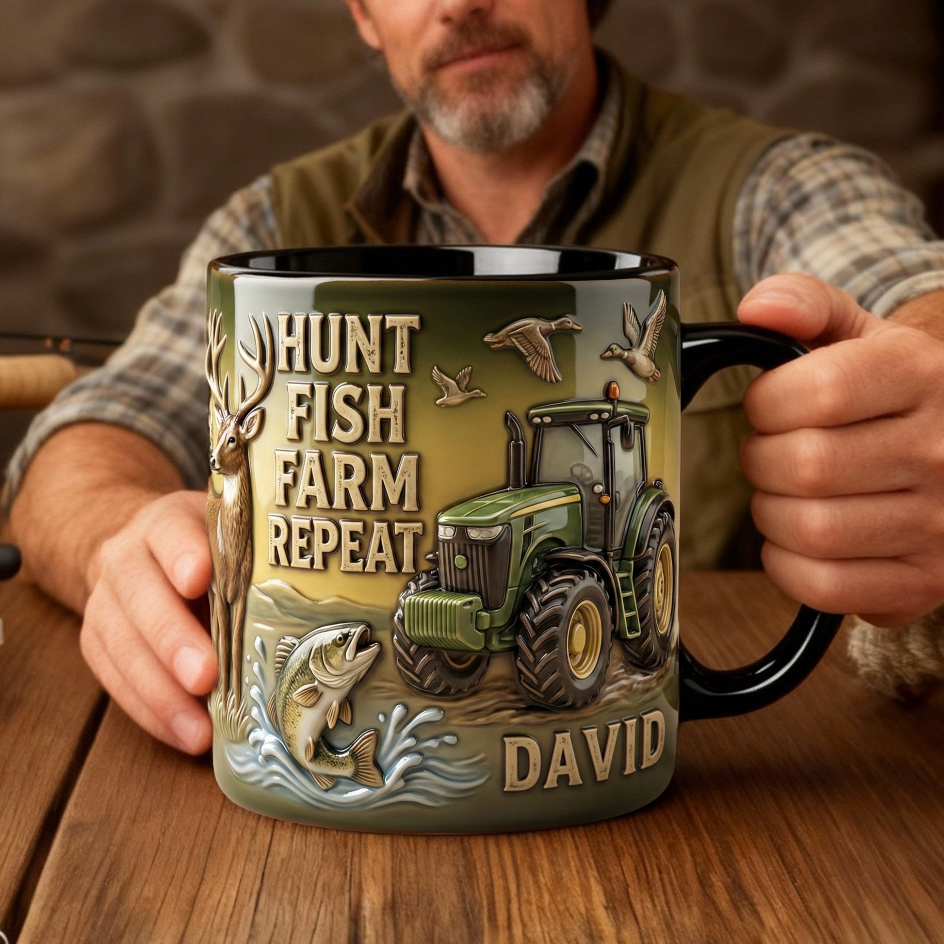 Hunt Fish Farm Accent Mug - Personalized Gifts For Farmer 05PALU260126