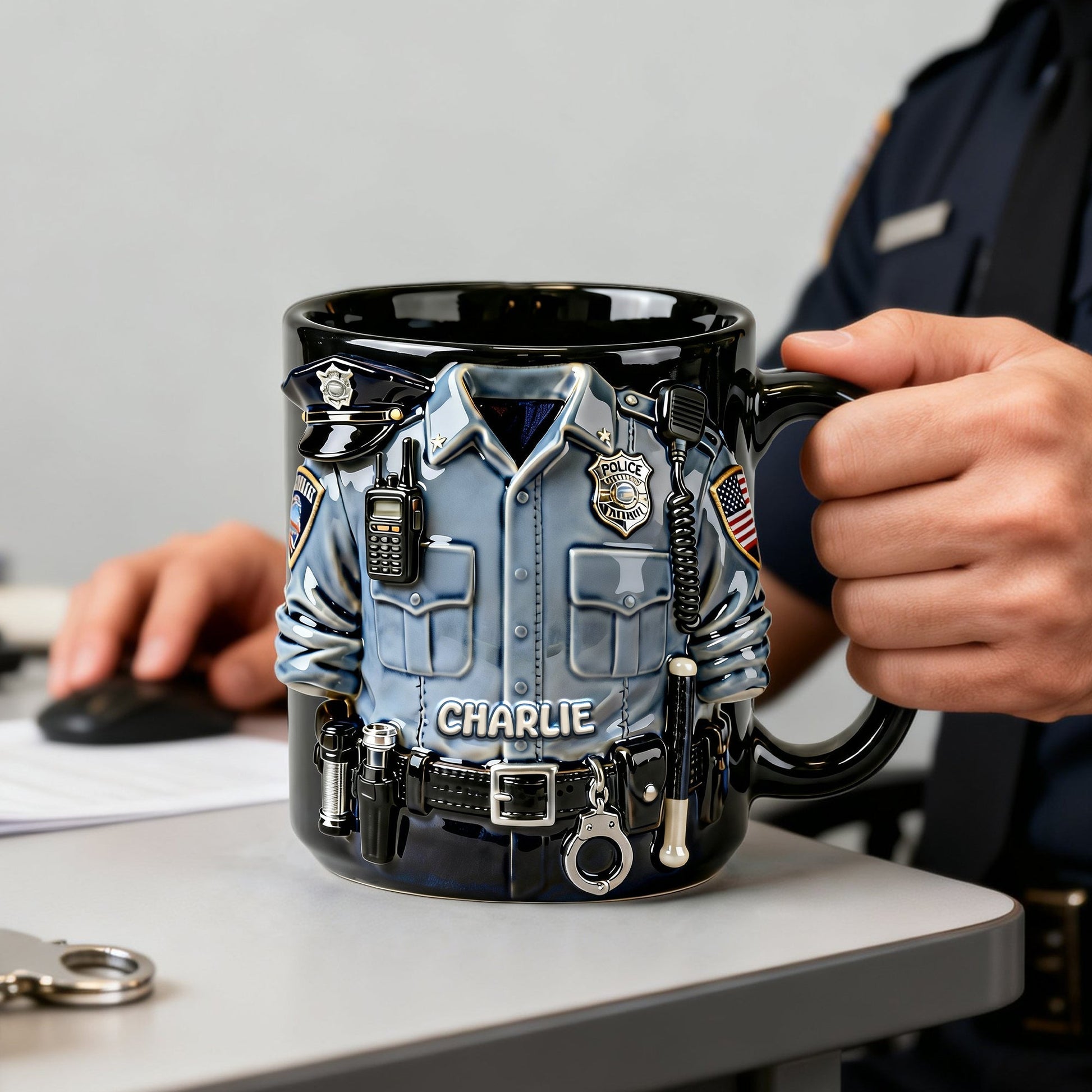 Proud Officer Coffee Mug – Personalized Gift for Police Officers 01PALU170126