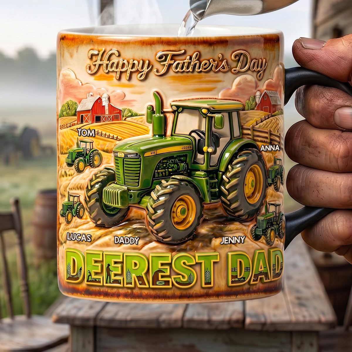 Vintage Farmer Dad Magic Mug, Personalized Gifts For Farming Dad 04qhdt160426