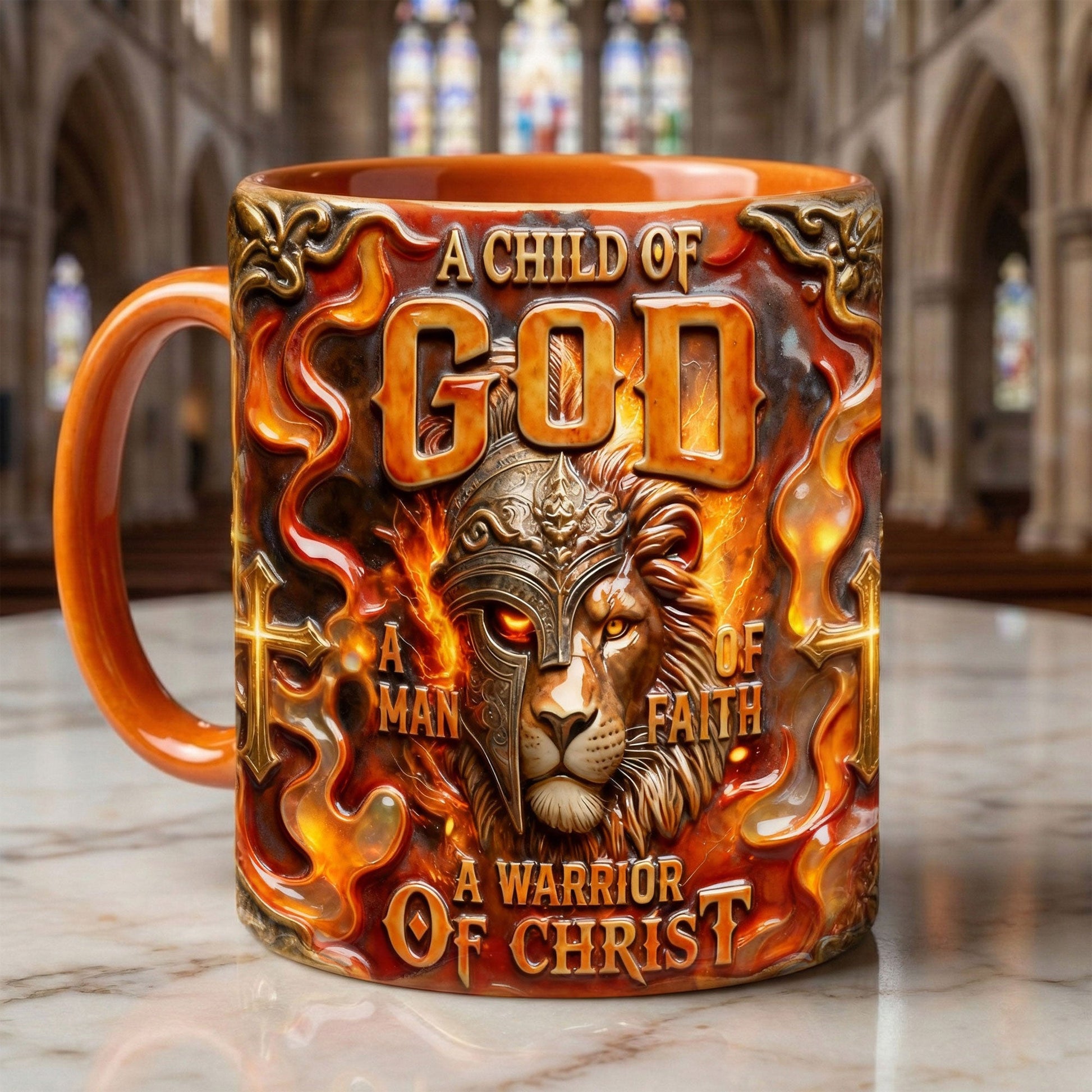 Lion Of Judah Warriors In Fire Accent Mug, Personalized Gifts For Christians 01qhti200126
