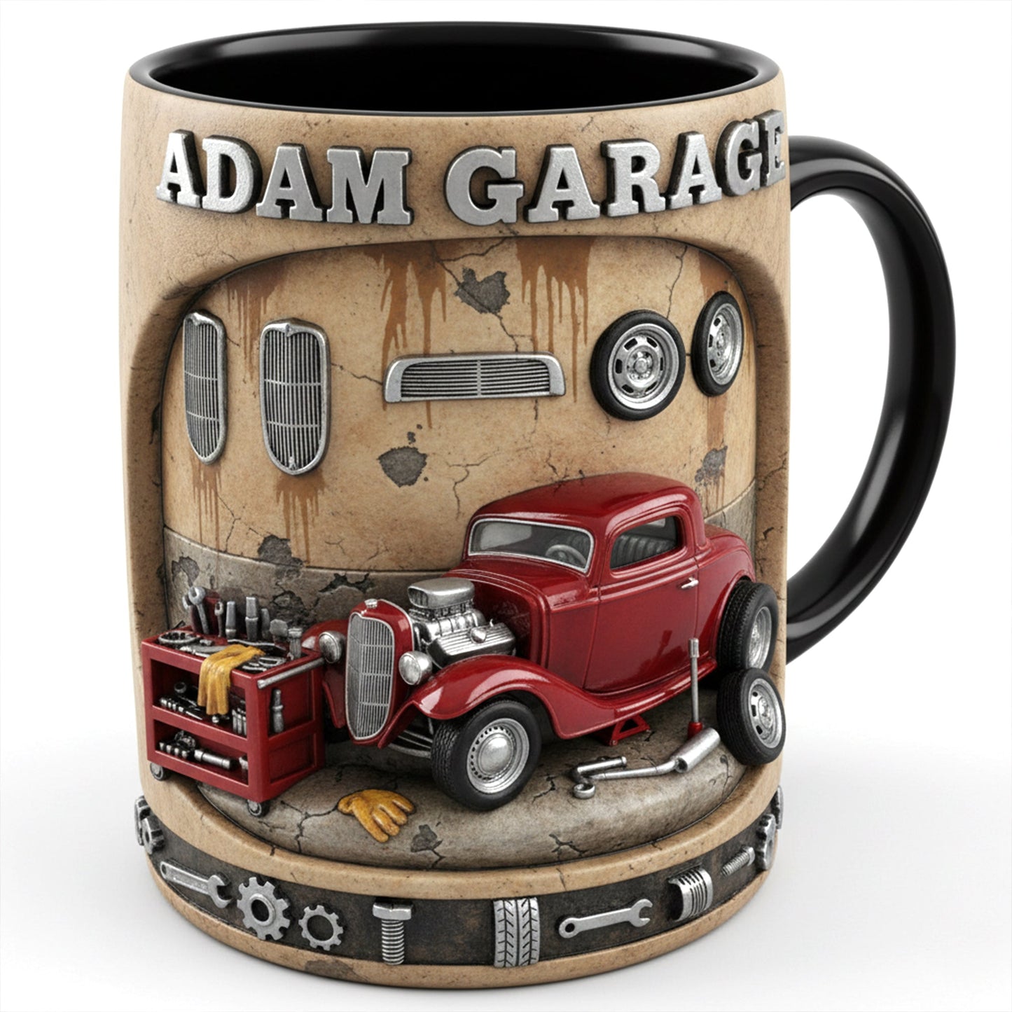 Retro Garage Hot Rod Coffee Mug - Personalized Gift For Hot Rod Lovers 05KILU090126