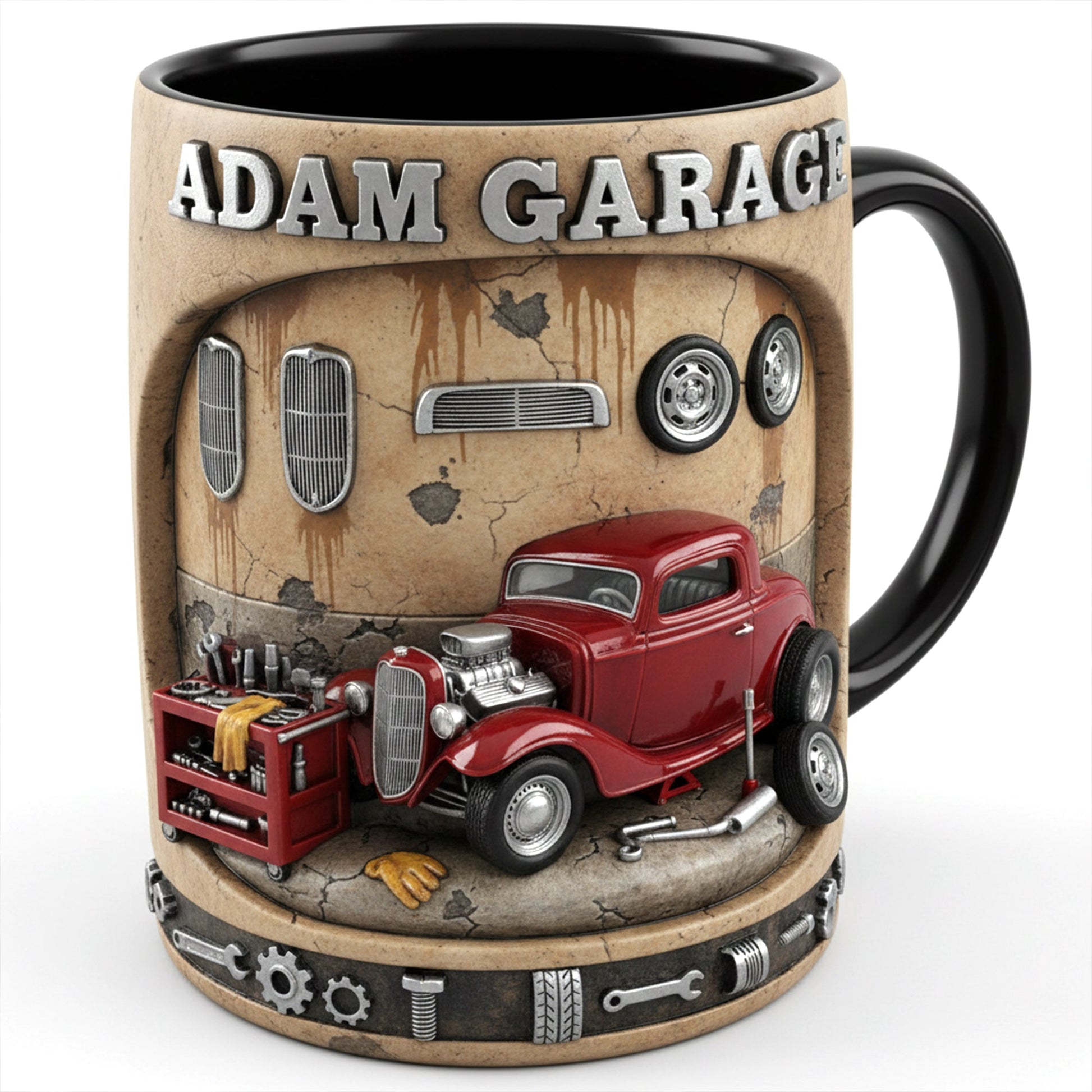 Retro Garage Hot Rod Coffee Mug - Personalized Gift For Hot Rod Lovers 05KILU090126